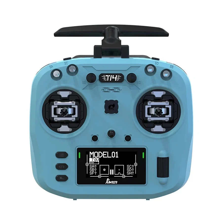 Jumper T14 Macarone ELRS 1W 2.4GHz VS-M HALL Sensor Gimbals 2.42" OLED Screen EdgeTX RC Transmitter - Choose Color — Blue