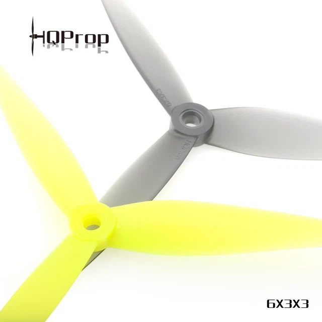 HQProp 6x3x3 Poly Carbonate FPV Drone Propellers (2CW+2CCW) - Choose Color — Grey