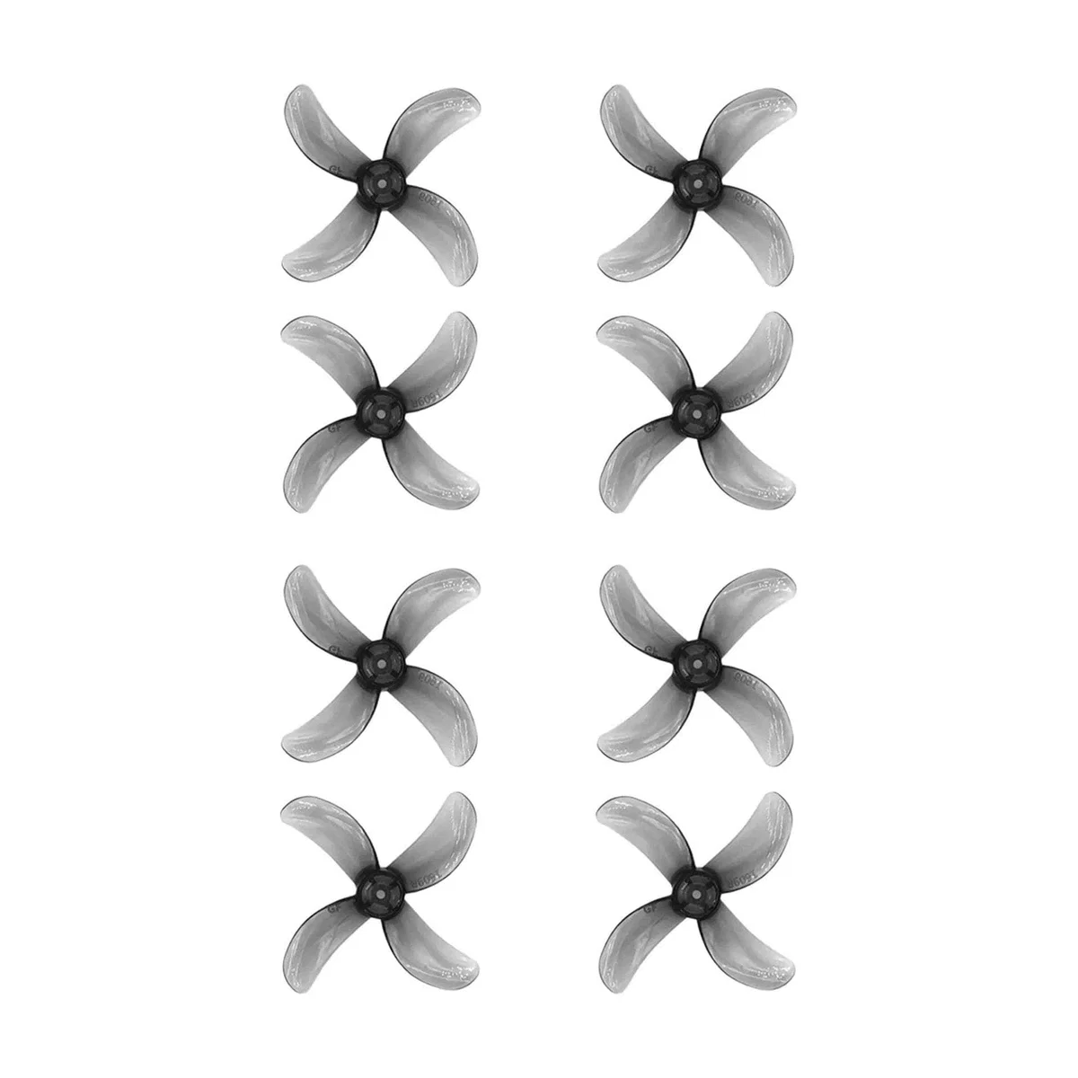 Flywoo 1609 4-Blade 1mm Shaft 40mm Propellers (Set of 8) - Clear Black