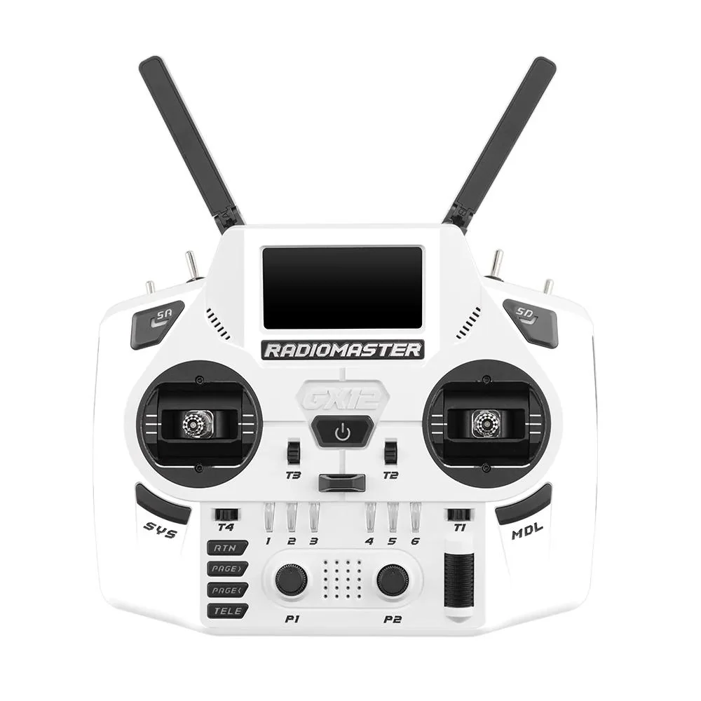 RadioMaster GX12 Crush M2 ELRS 2.4GHz/900MHz OLED Display GX01 1000Hz Gimbals Radio Controller - Choose Color — Frost White