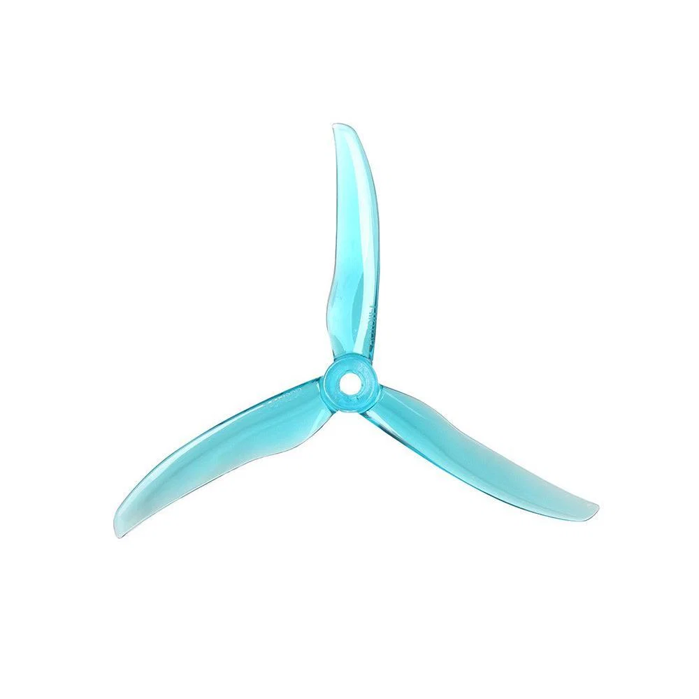 T-Motor T5143S POPO Compatible Tri-Blade 5" Prop 4 Pack - (Choose Color) — CLEAR BLUE