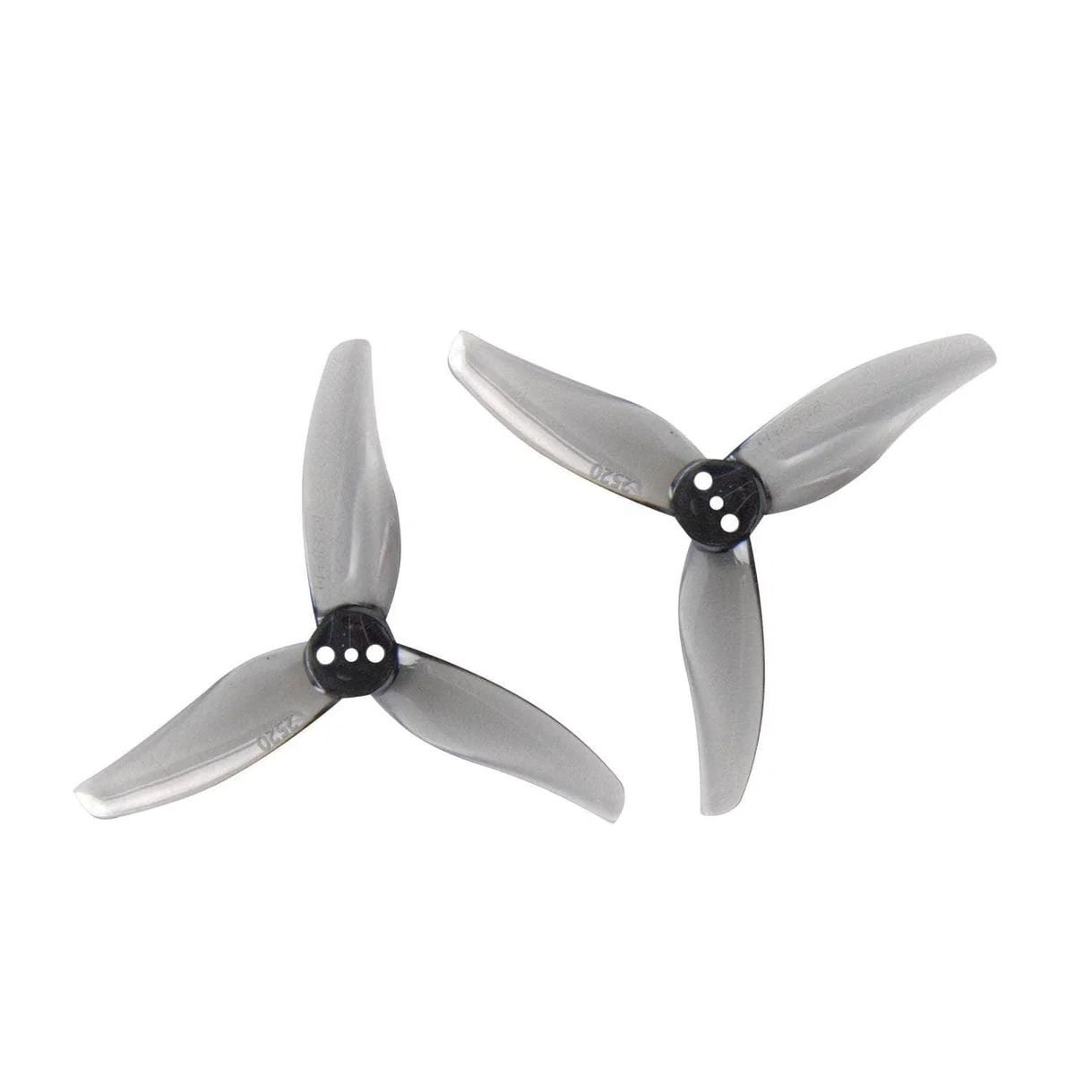 Gemfan Hurricane 2520-3 Durable Tri-Blade 2.5" Prop 8 Pack (1.5mm Shaft) - Choose Your Color — Clear Gray