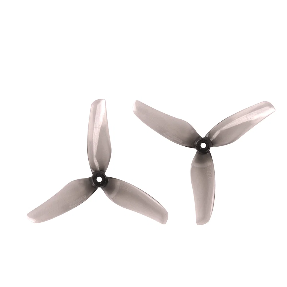 Gemfan Hurricane 2009-3 Durable Tri-Blade 2" Prop 8 Pack (1.5mm Shaft) - Choose Your Color — Clear Gray
