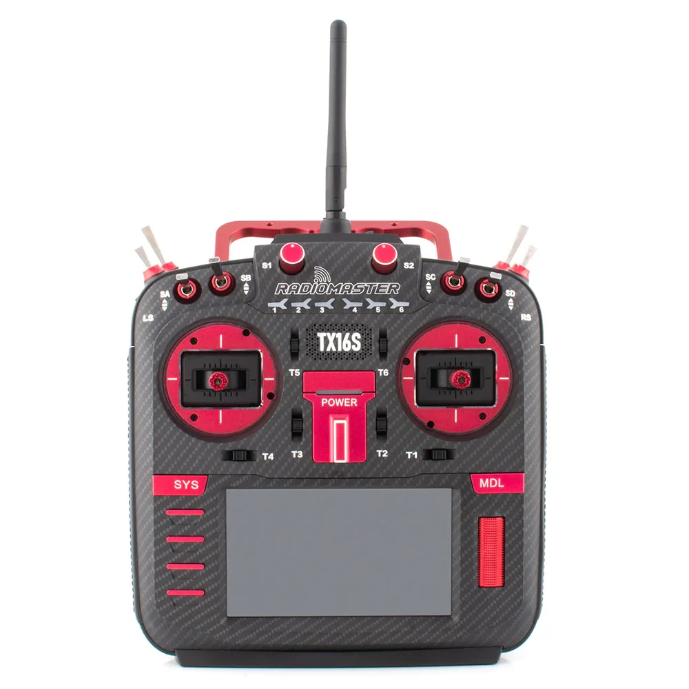 RadioMaster TX16S MKII MAX EdgeTX RC Transmitter w/ V4.0 Hall Gimbals - Choose Version — Carbon Fiber Red / ELRS