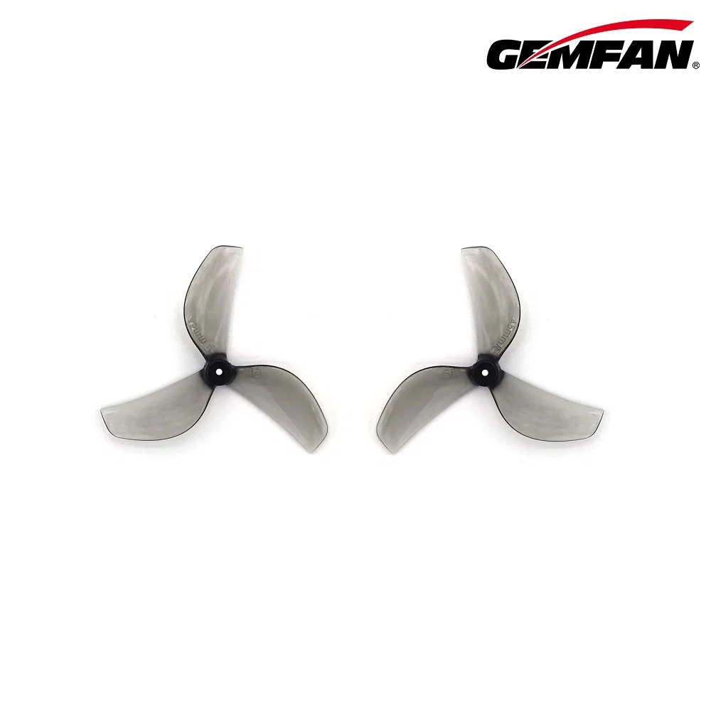Gemfan 45mm-3 Tri-Blade 1.5mm Shaft Propellers - (4CW+4CCW) - Choose Color — Clear Grey