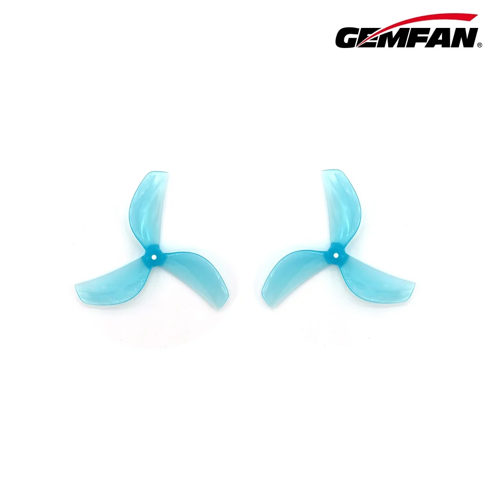 Gemfan 45mm-3 Tri-Blade 1.5mm Shaft Propellers - (4CW+4CCW) - Choose Color — Clear Blue