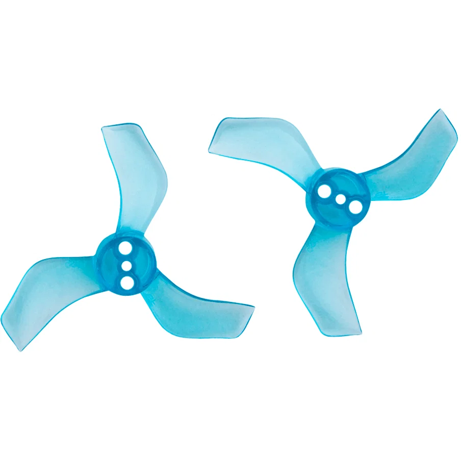 Gemfan 1635 Durable Tri-Blade 40mm Micro/Whoop Prop 8 Pack (1mm Shaft) - Choose Your Color — Clear Blue