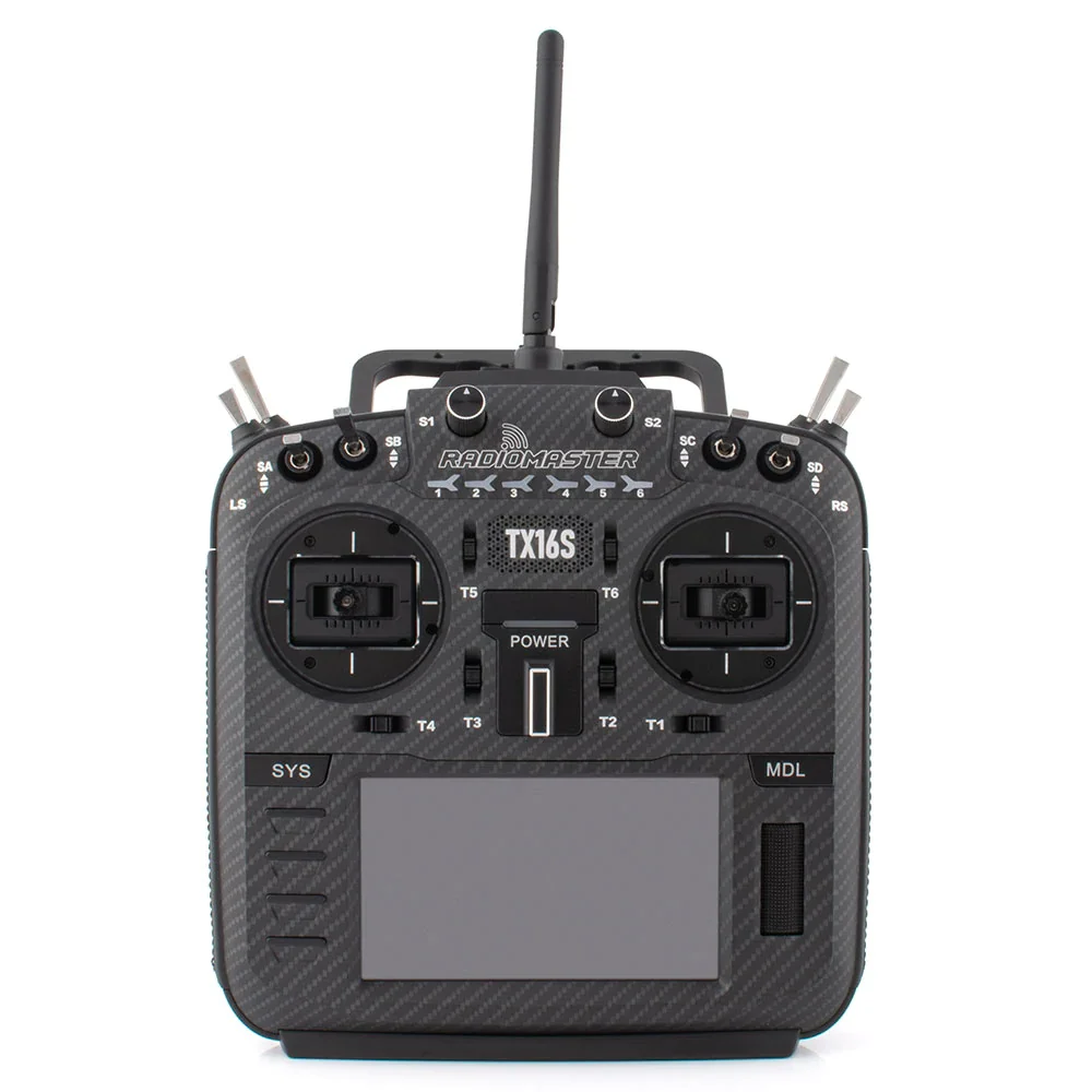 RadioMaster TX16S MKII MAX EdgeTX RC Transmitter w/ V4.0 Hall Gimbals - Choose Version — Carbon Fiber Black / ELRS