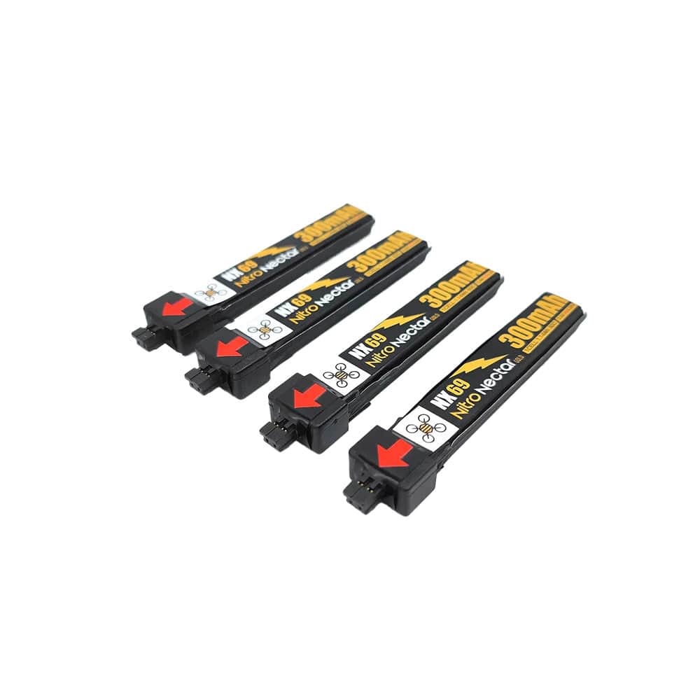 NewBeeDrone Nitro Nectar 300mAh 1S 80C HV LiPo Battery (4 Pcs) - NX69