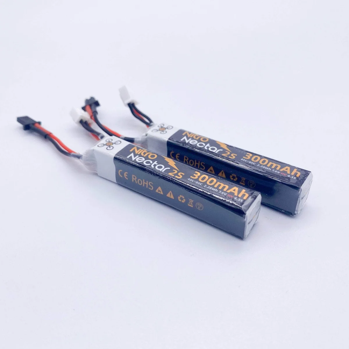 NewBeeDrone Nitro Nectar Gold 300mAh 2S HV LiPo Battery with GNB27 (2 Battery) — GNB27