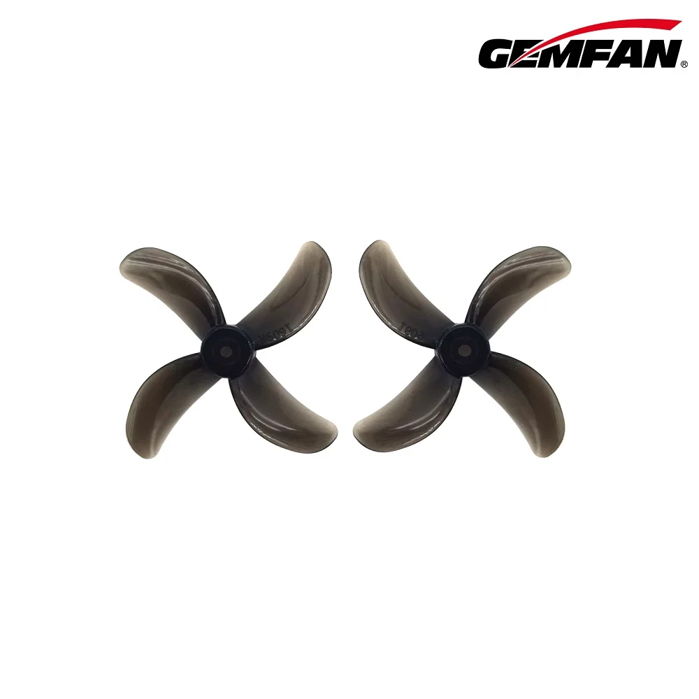 Gemfan 1609-4 40mm Quad-Blade 1.5mm Shaft Propellers - (4CW+4CCW) - Choose Color — Clear Black