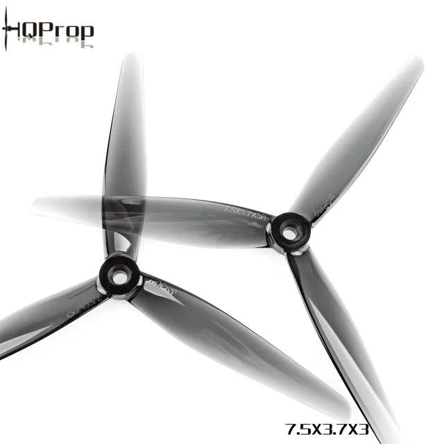 HQ Prop 7.5x3.7x3 Durable Tri-Blade Light Grey (2CW+2CCW)-Poly Carbonate