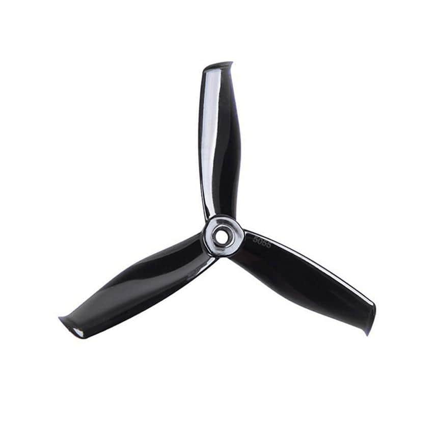 Gemfan Hulkie 5055S V2 Tri-Blade 5" Prop 4 Pack - Choose Your Color — Black