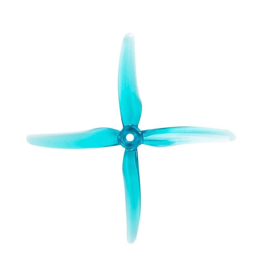 Gemfan Hurricane X 51455 Durable Quad-Blade 5" Prop 4 Pack - Choose Your Color — Clear Blue