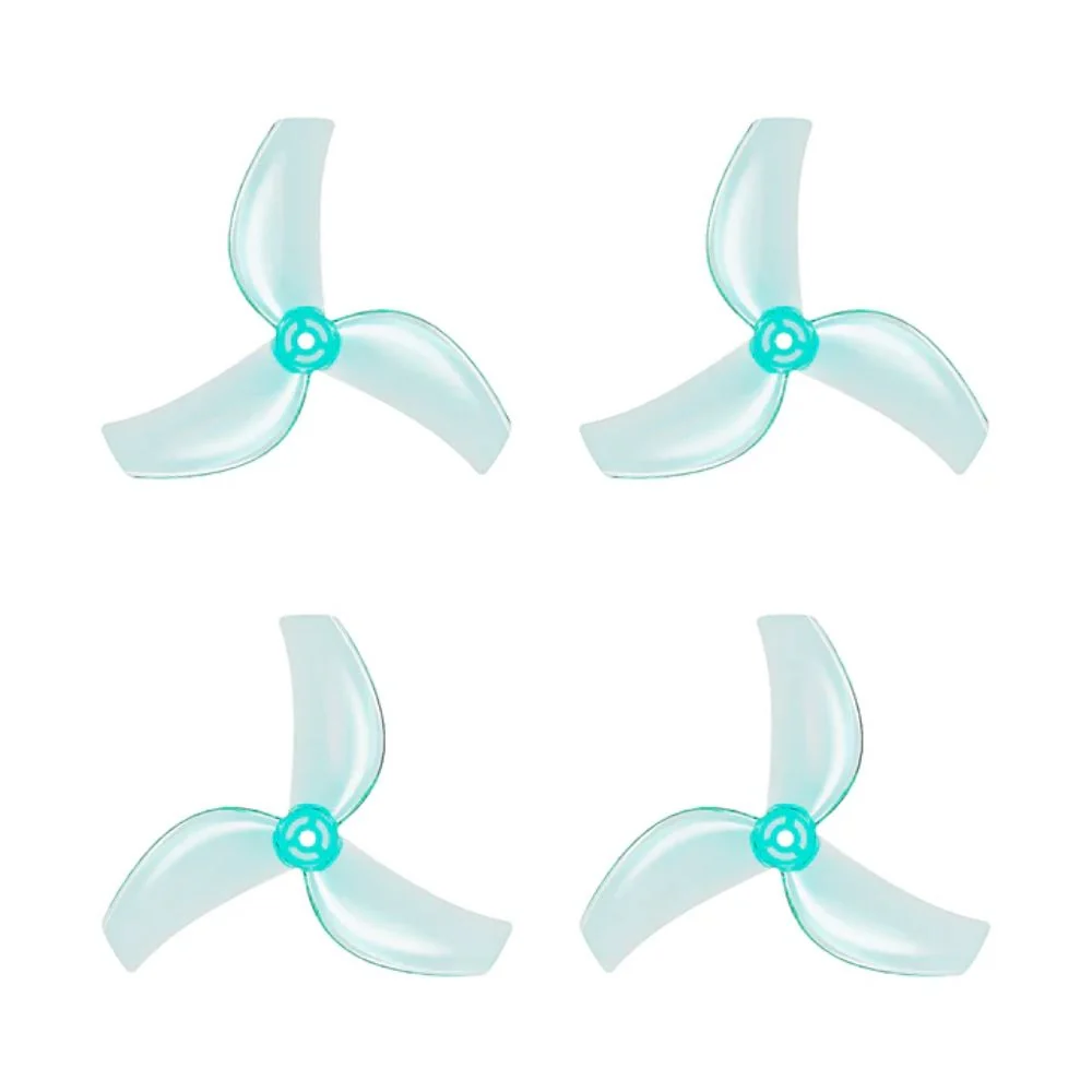Gemfan 1611-3 40mm Tri-blade 1.5mm Shaft - (2CW+2CCW) - Choose Color — Transparent Blue