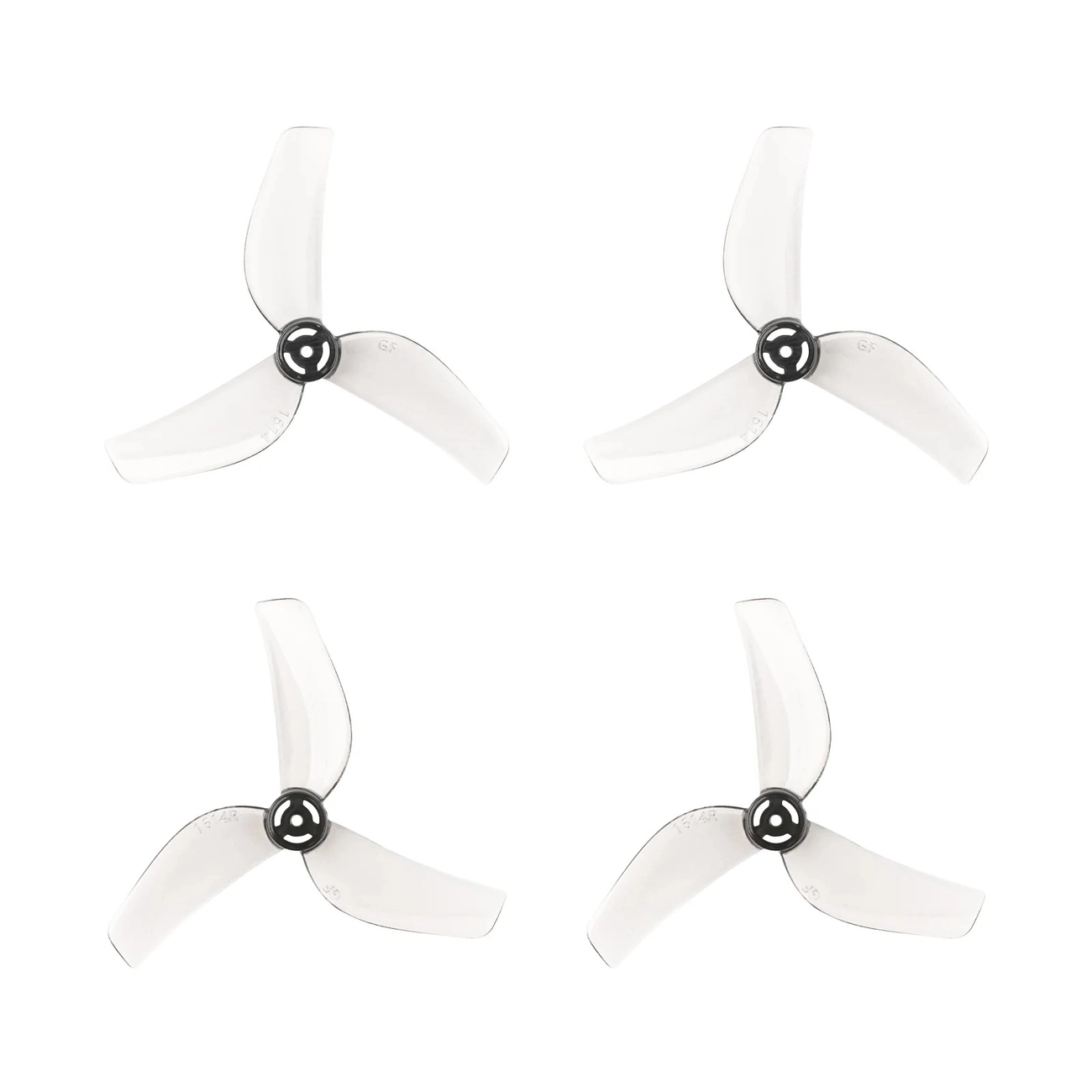 Śmigła Gemfan 1614 3-łopatkowe, wał 1.0mm - szare przezroczyste | seria Air75 II (4szt)