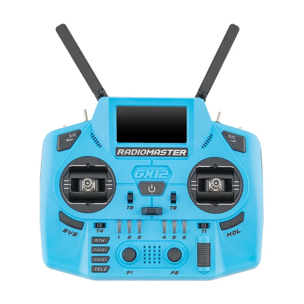 RadioMaster GX12 Crush M2 ELRS 2.4GHz/900MHz OLED Display GX01 1000Hz Gimbals Radio Controller - Choose Color — Iceberg Blue