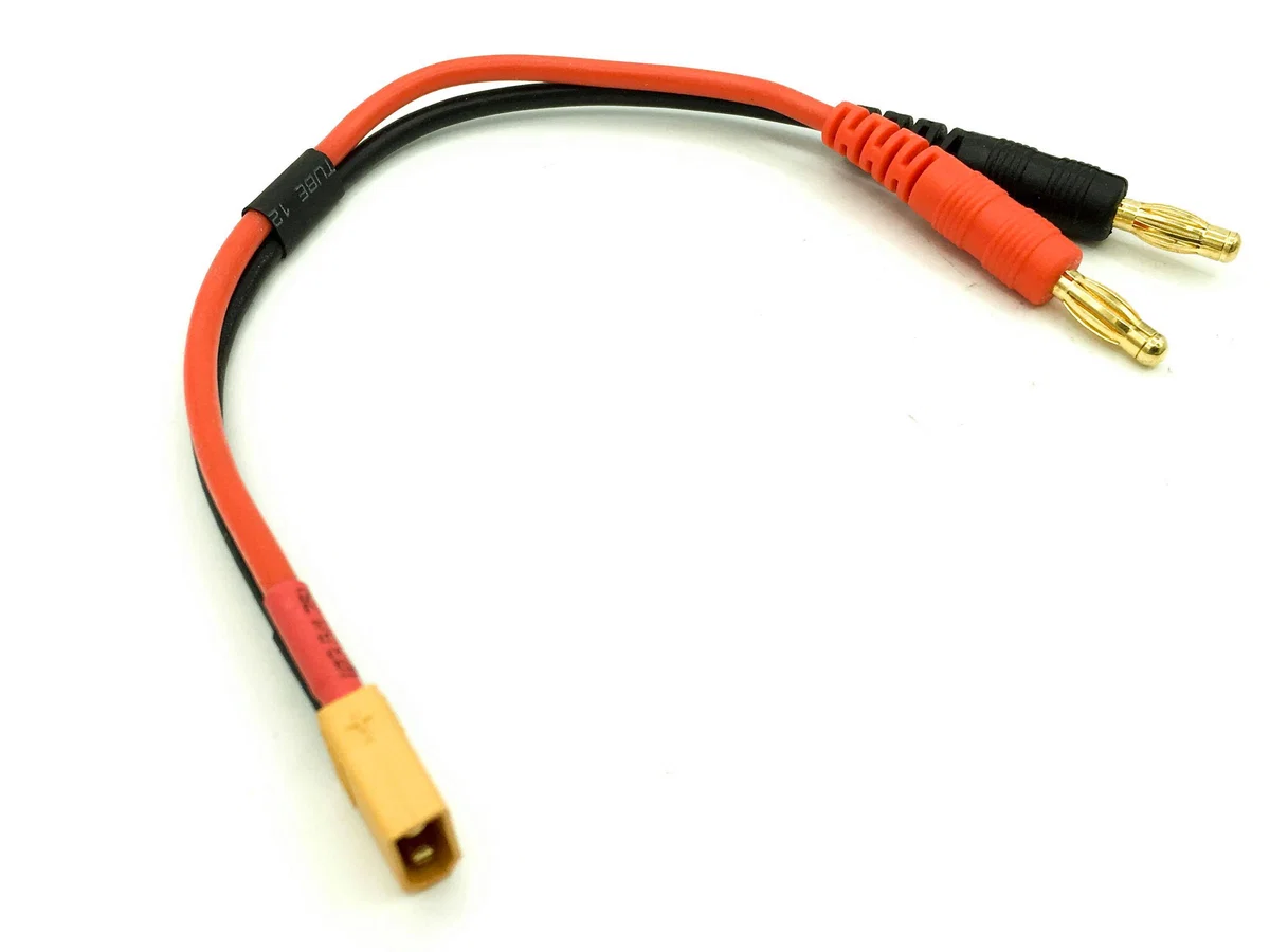 Charge Cable 12" 4mm Banana to XT30