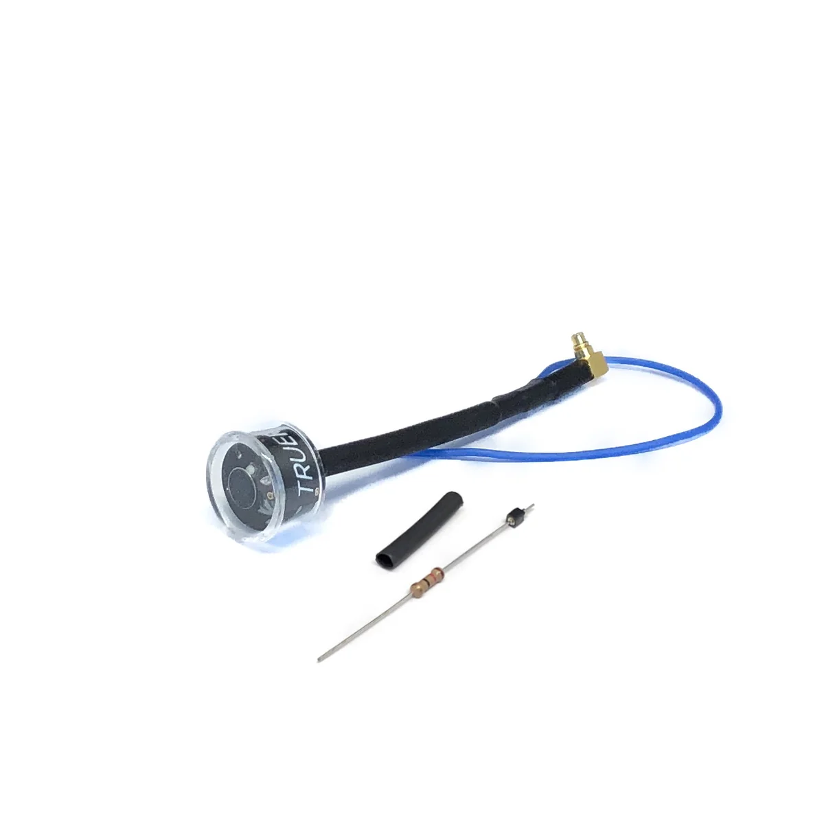 TrueRC Blaze 5.8GHz LHCP LED Integrated Antenna — MMCX90 Regular 72mm / Blue