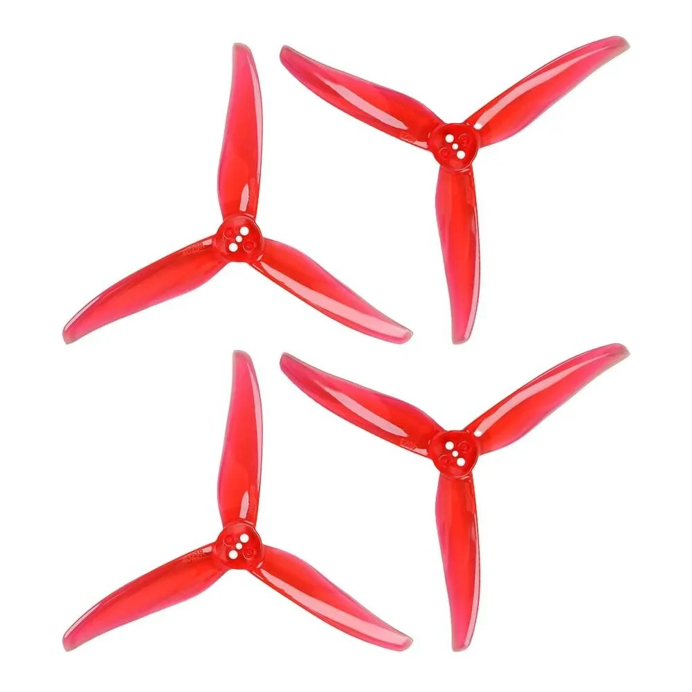 Gemfan Hurricane 4023 Durable 3-Blade Propeller (Set of 4) - 1.5mm — Clear Red