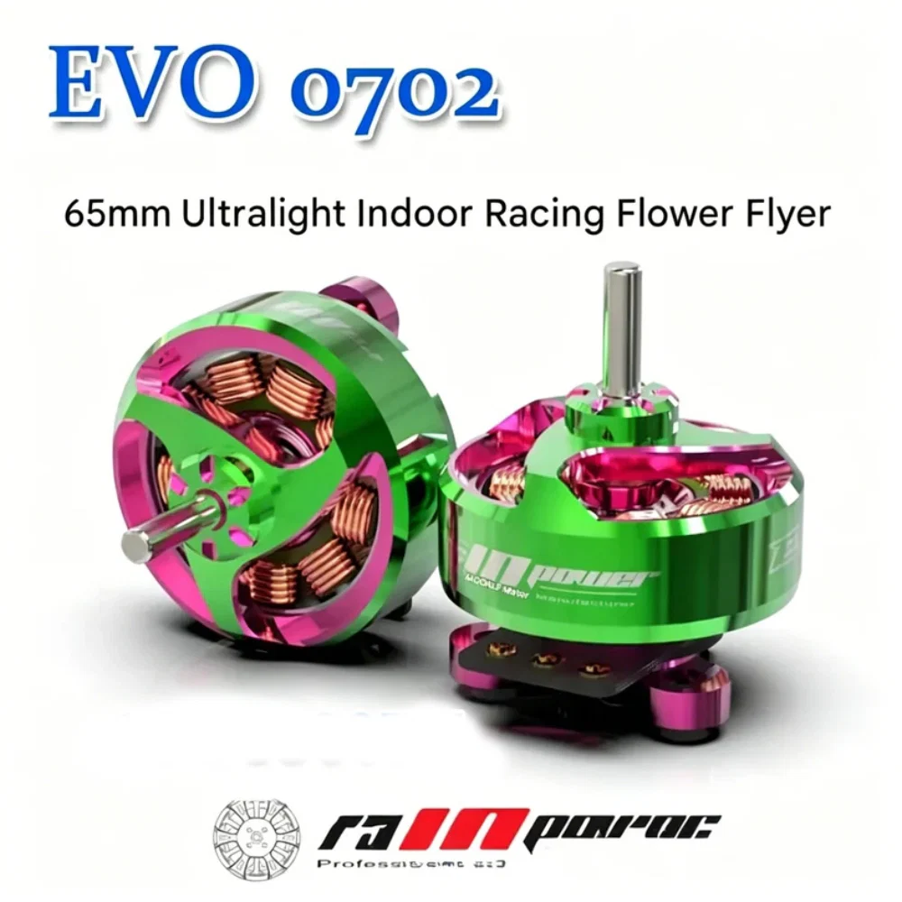 RCINPower Evo 0702 31800KV 1S Brushless Motor for FPV - Green & Pink