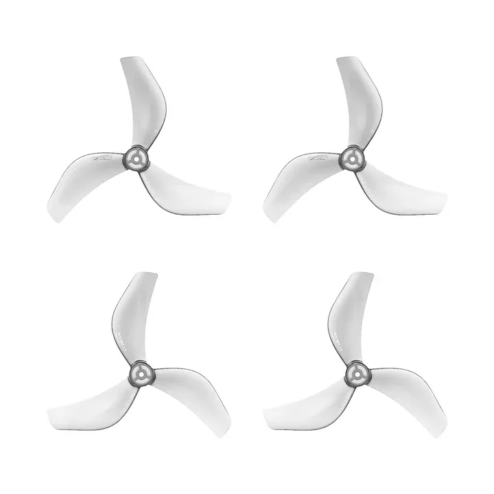 Śmigła Gemfan 2218 3-łopatkowe (wał 1,5 mm) - przezroczyste szare