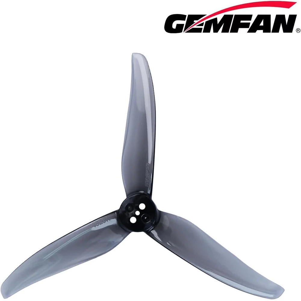 GEMFAN Hurricane 4023 3-BLADE 4" Durable PROP 2CW 2CCW 1.5mm Hub(CHOOSE COLOR) — Clear Grey