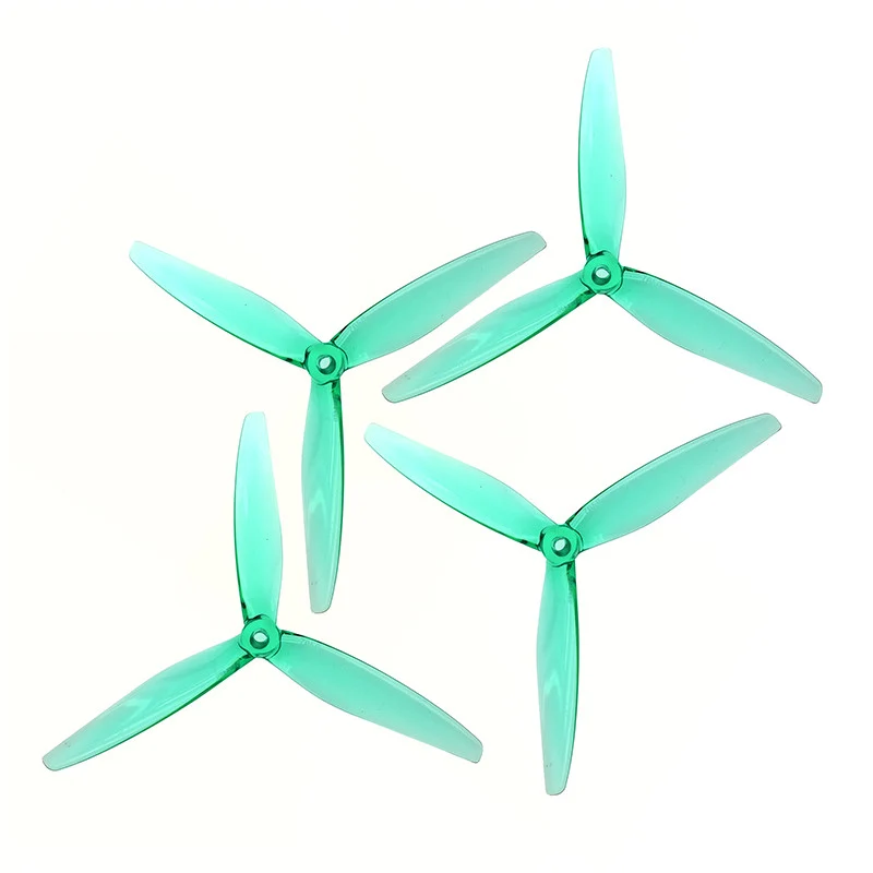 Gemfan Hurricane 6" 6045-3 PC Durable Tri-Blade Propellers - 2CW+2CCW- Choose Color — Clear Green
