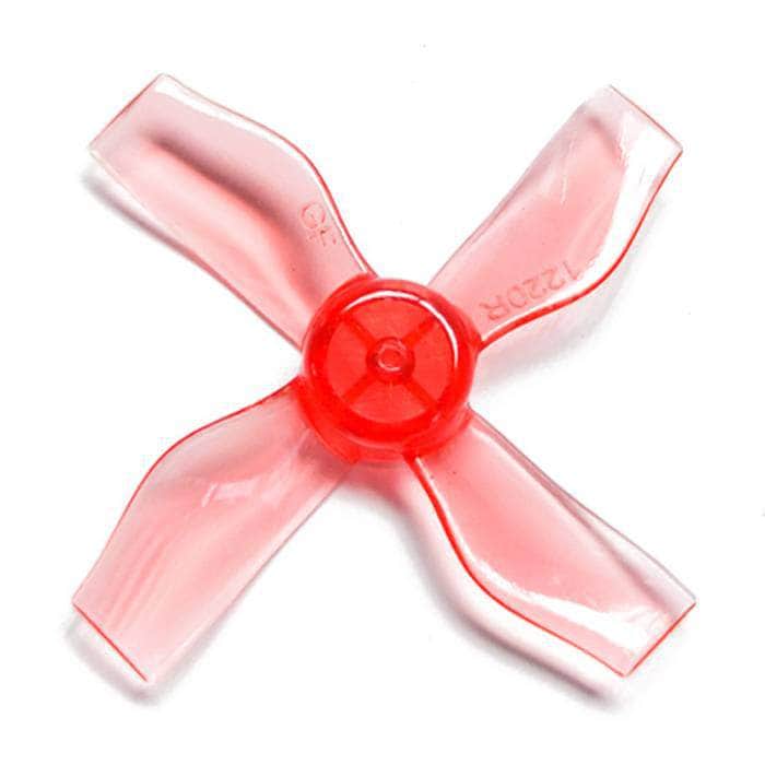 Gemfan 1220-4 Quad-Blade 31mm Micro/Whoop Prop 8 Pack (0.8 mm Shaft) - Choose Your Color — Clear Red