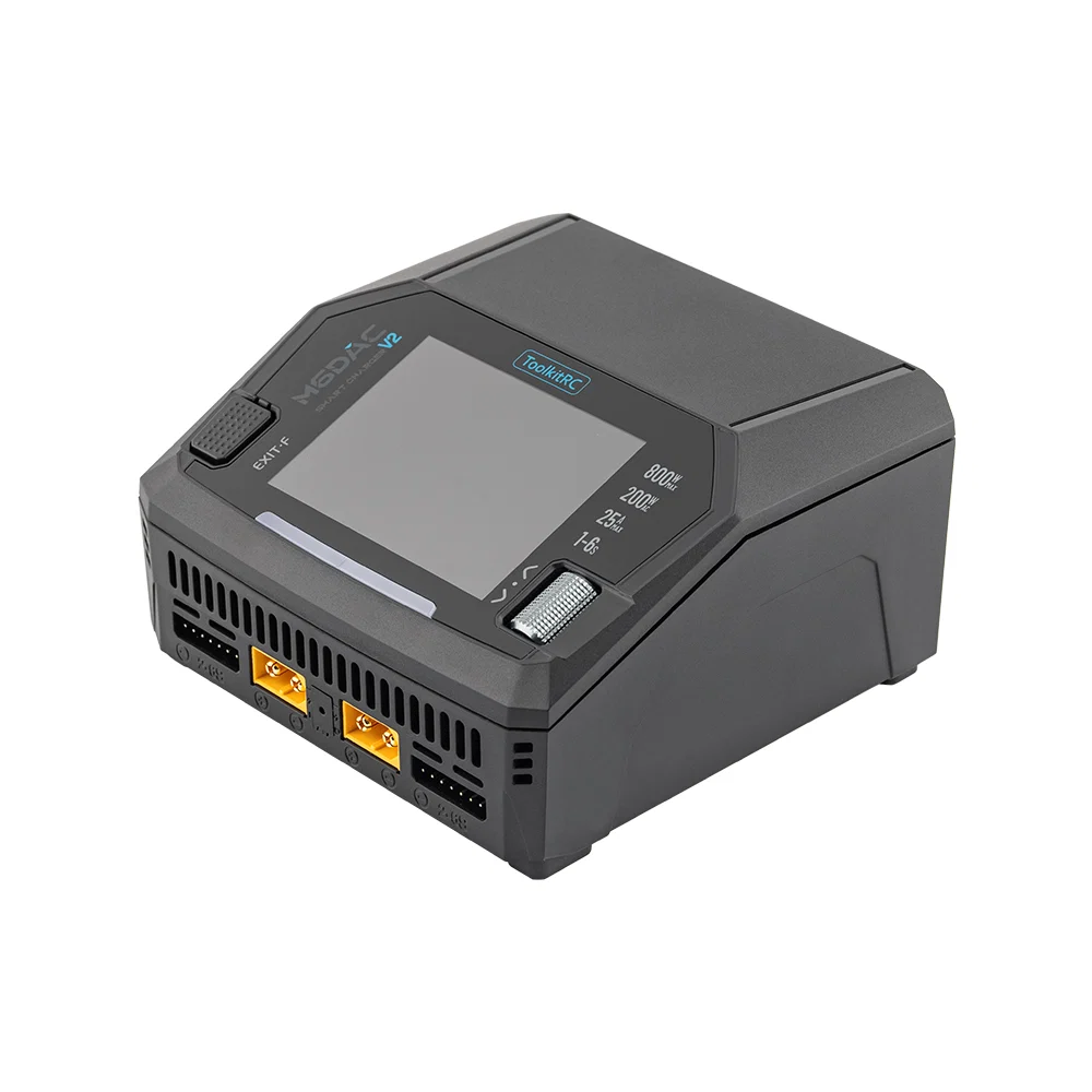 ToolkitRC M6DAC V2 1-6S AC 200W DC 800W 16Ax2 25A Sync Battery Charger - XT60