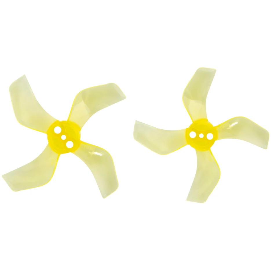 Gemfan 1636 Durable Quad-Blade 40mm Micro/Whoop Prop 8 Pack (1.5mm Shaft) - Choose Your Color — Clear Yellow