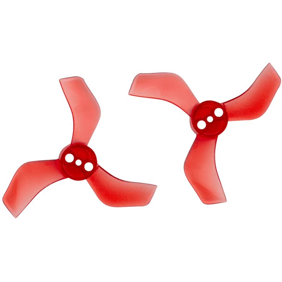 Gemfan 1635 Durable Tri-Blade 40mm Micro/Whoop Prop 8 Pack (1mm Shaft) - Choose Your Color — Clear Red