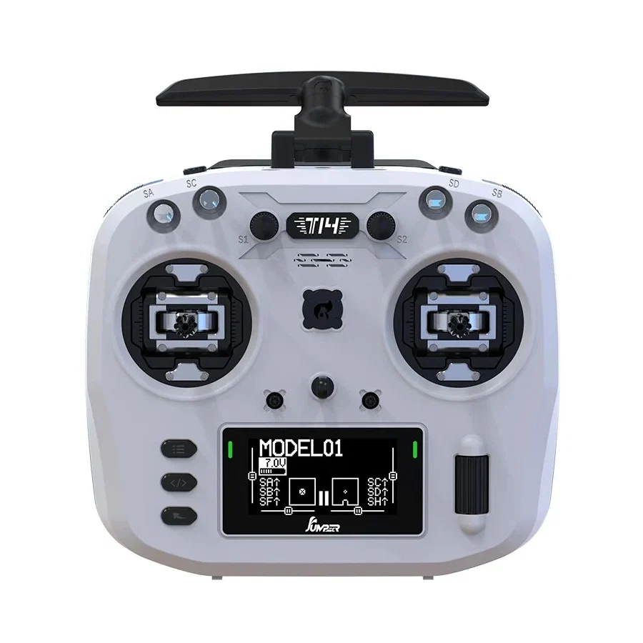 Jumper T14 Macarone ELRS 1W 2.4GHz VS-M HALL Sensor Gimbals 2.42" OLED Screen EdgeTX RC Transmitter - Choose Color — White