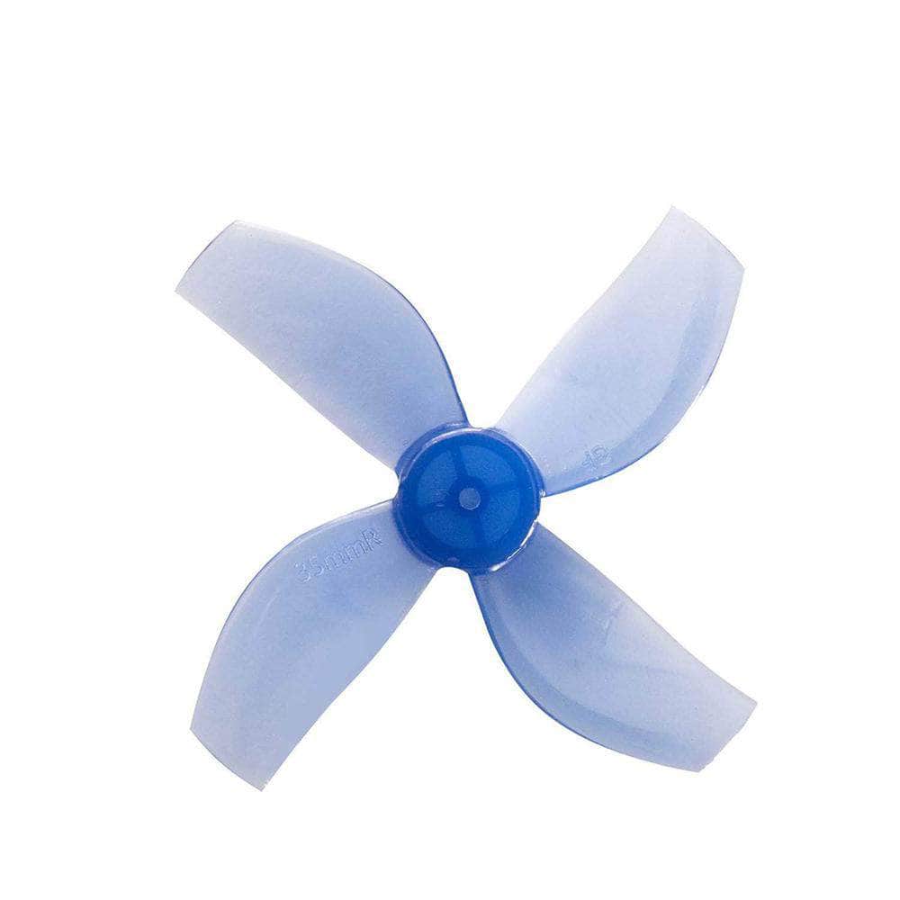 Gemfan 35mm Durable Quad-Blade Micro/Whoop Prop 8 Pack (1mm Shaft) - Choose Your Color — Blue