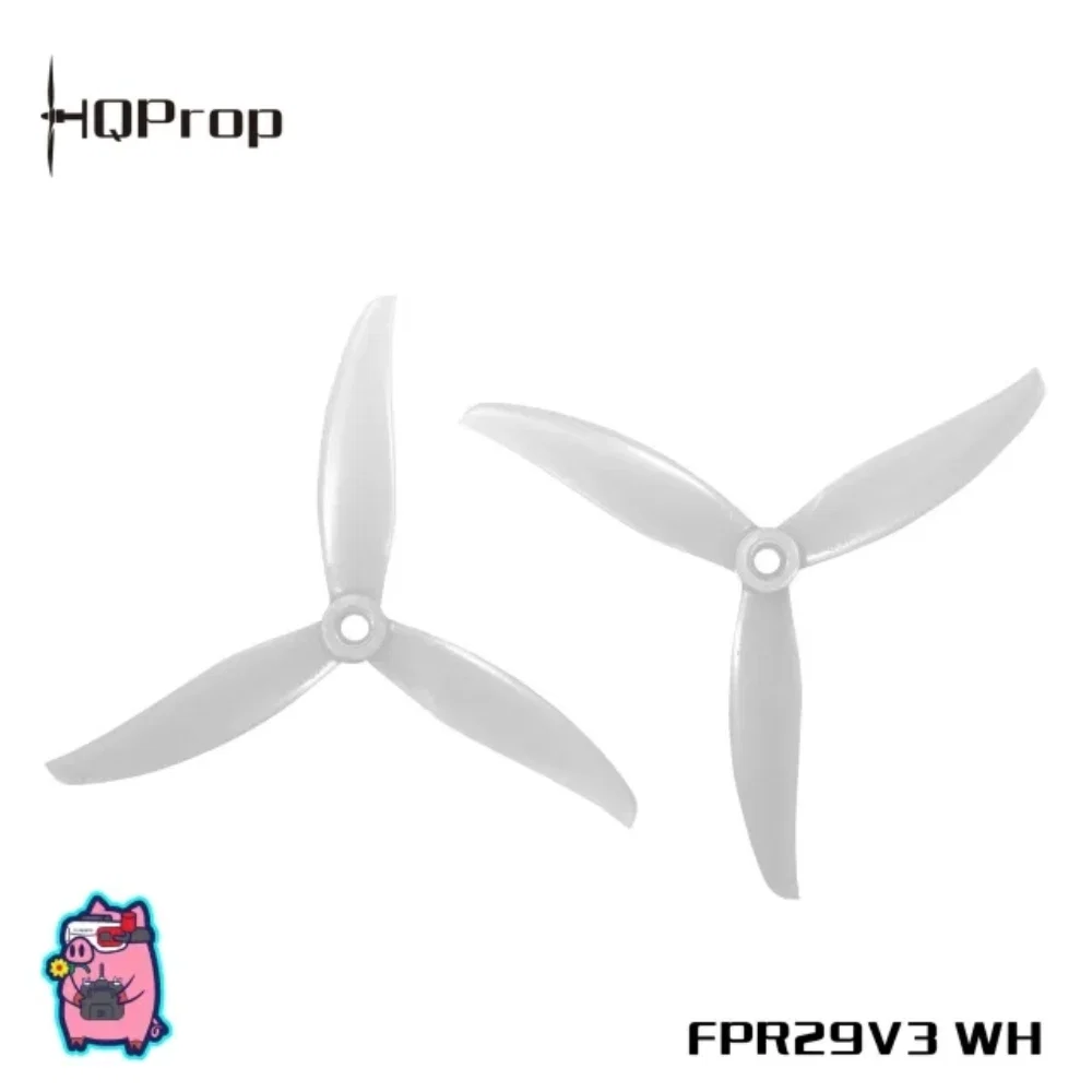 HQ Prop FlowerPig R29V3 5.1" Poly Carbonate Propeller (2CCW+2CW) - Choose Color — White