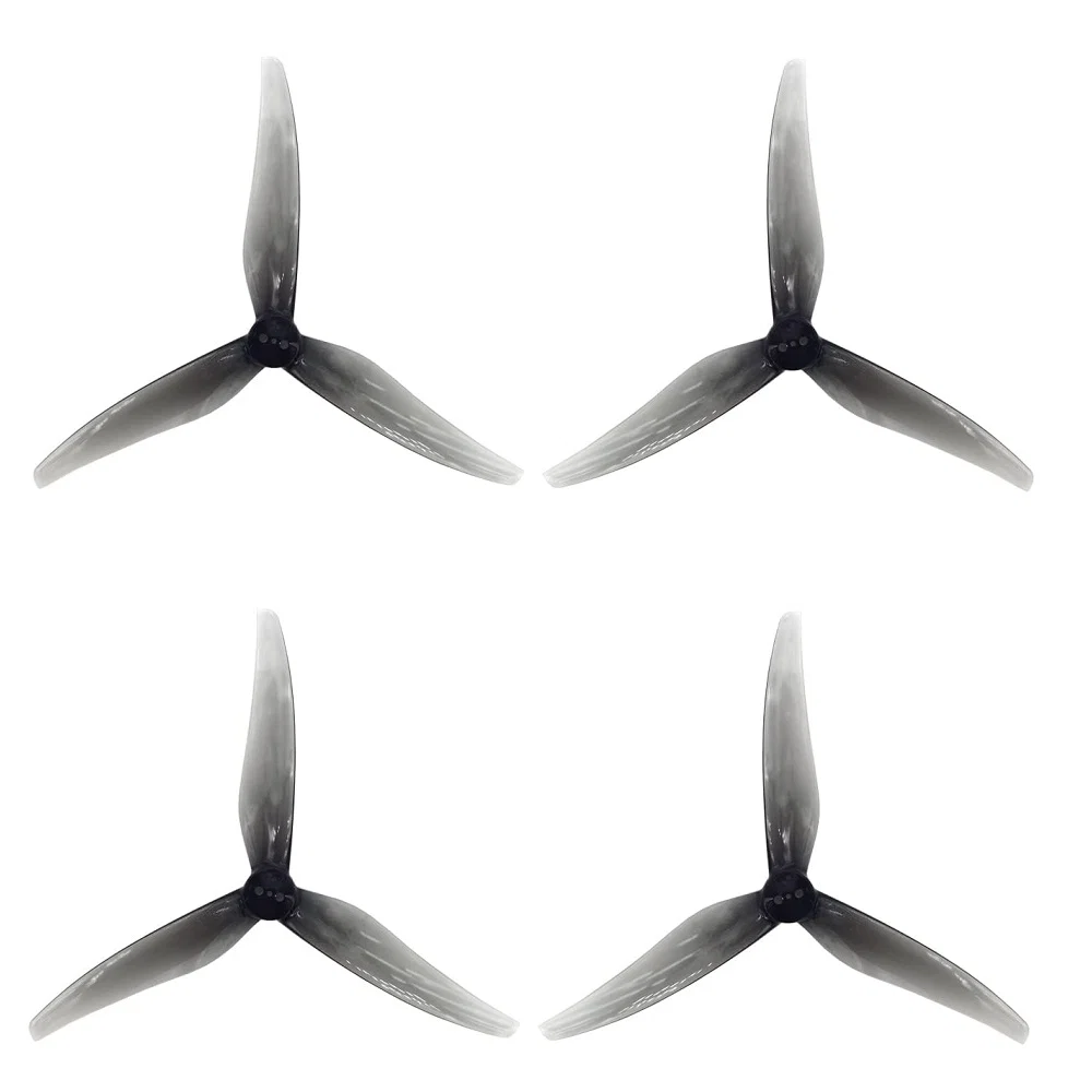 Gemfan Hurricane SL 5125-3 Tri-Blade 1.5mm T-Mount 5 inch Ultralite Racing Prop - Choose Color — Clear Gray