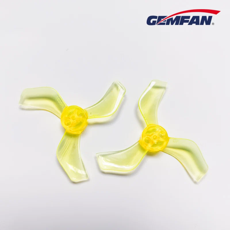 Gemfan 1635-3 40mm Tri-blade 1.5mm Shaft - (4CW+4CCW) - Choose Color — Yellow