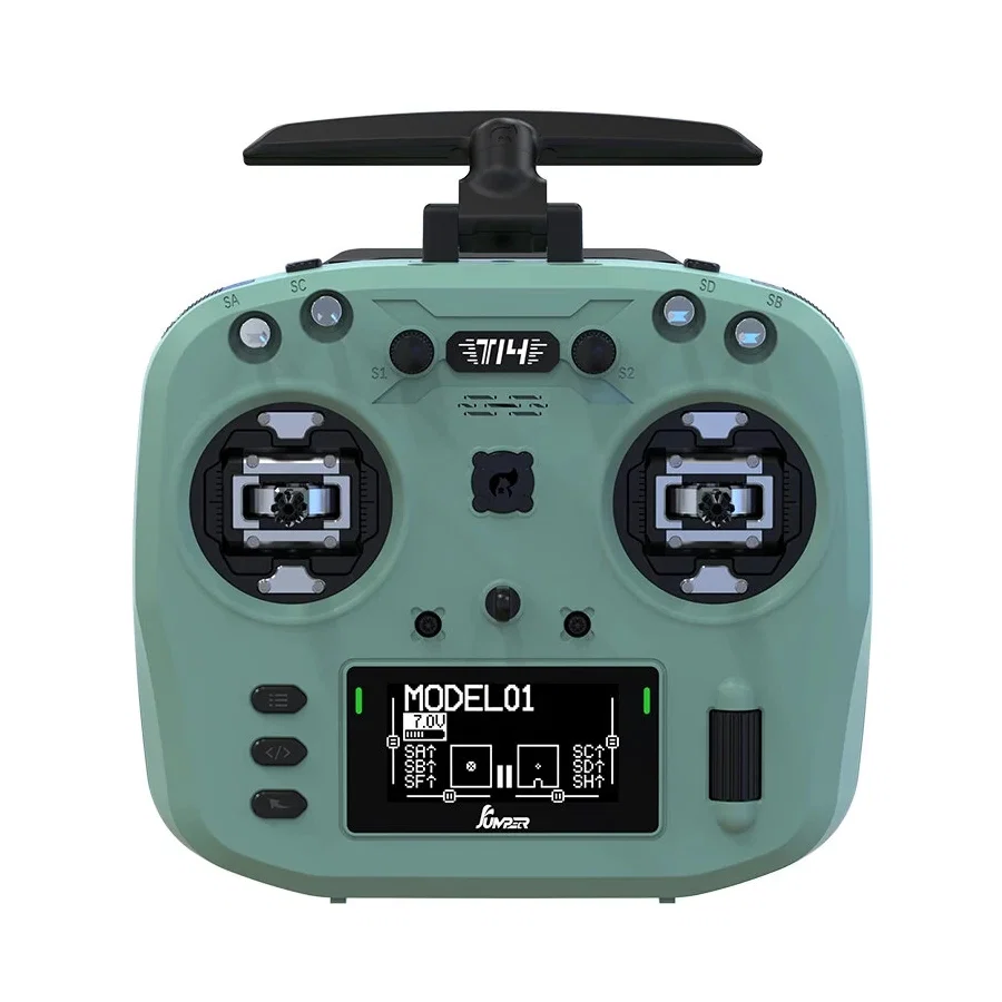 Jumper T14 Macarone ELRS 1W 2.4GHz VS-M HALL Sensor Gimbals 2.42" OLED Screen EdgeTX RC Transmitter - Choose Color — Green