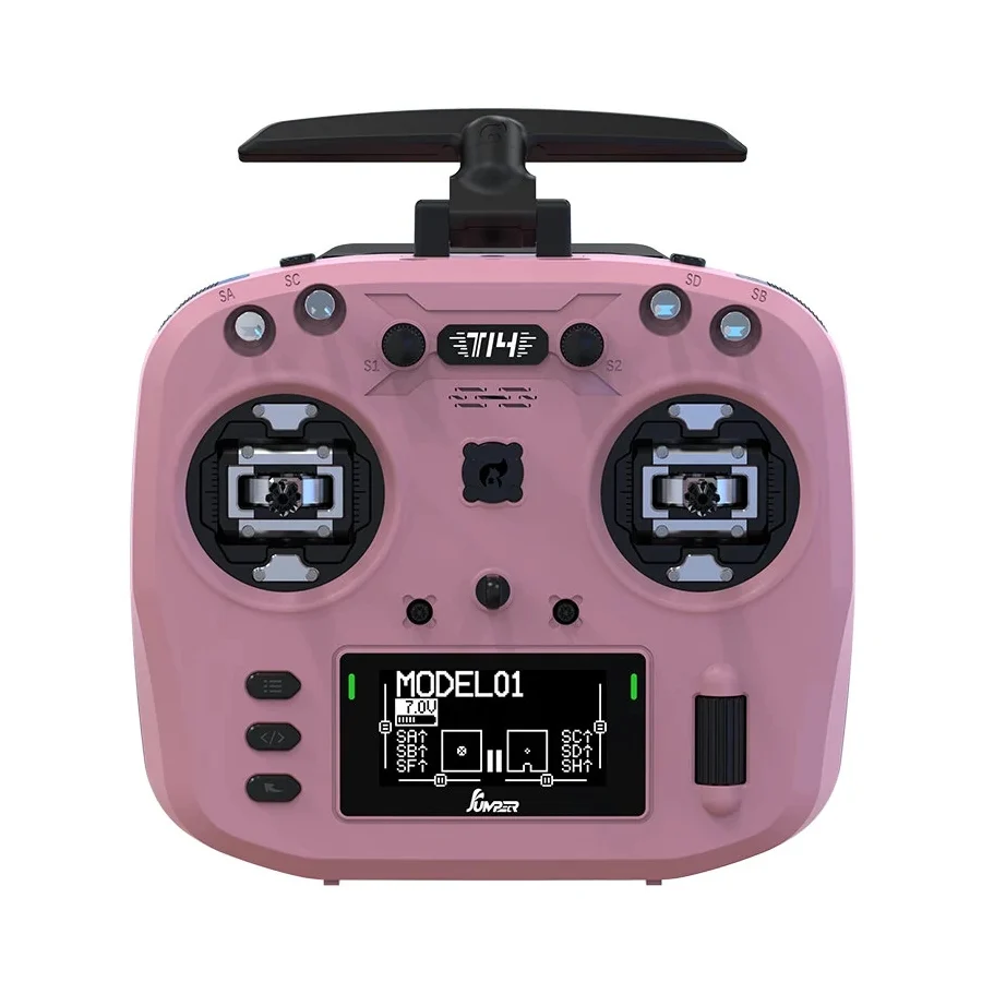 Jumper T14 Macarone ELRS 1W 2.4GHz VS-M HALL Sensor Gimbals 2.42" OLED Screen EdgeTX RC Transmitter - Choose Color — Pink