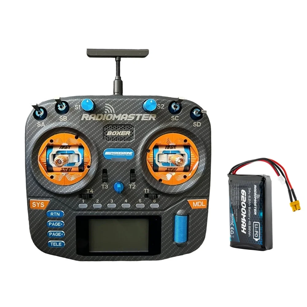 RadioMaster Boxer MAX Pyrodrone Edition Transmitter w/ AG01 Hall Gimbals & 6200mAh 2S Lipo - (Choose Version) — ELRS