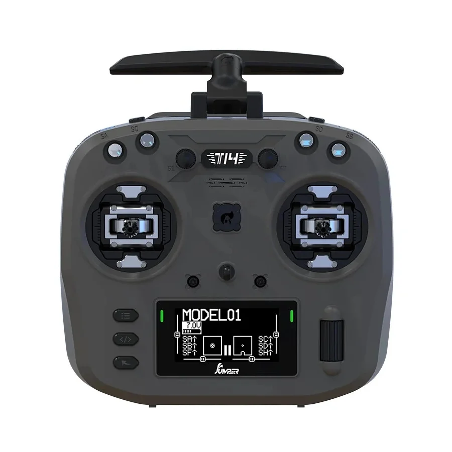 Jumper T14 Macarone ELRS 1W 2.4GHz VS-M HALL Sensor Gimbals 2.42" OLED Screen EdgeTX RC Transmitter - Choose Color — Grey