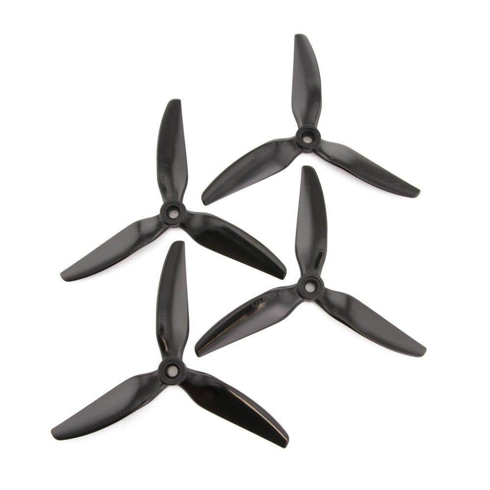 HQ Prop 5x4.5x3 V1S Tri-Blade 5" Prop 4 Pack - Choose Your Color — Black