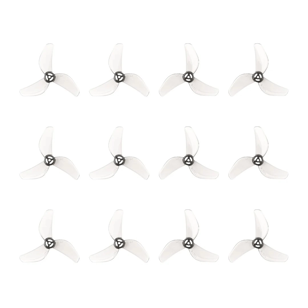 Śmigła Gemfan 1207 3-łopatkowe, wał 1.0mm - szare przezroczyste | seria Air65 II (12szt)