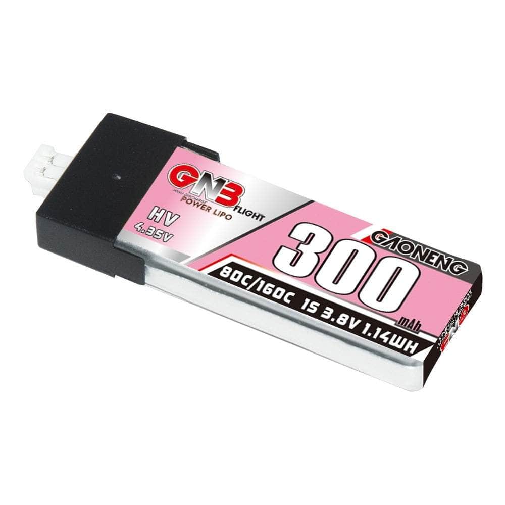 Gaoneng GNB 3.8V 1S 300mAh 80C LiHV Whoop/Micro Battery w/ Plastic Head - PH2.0