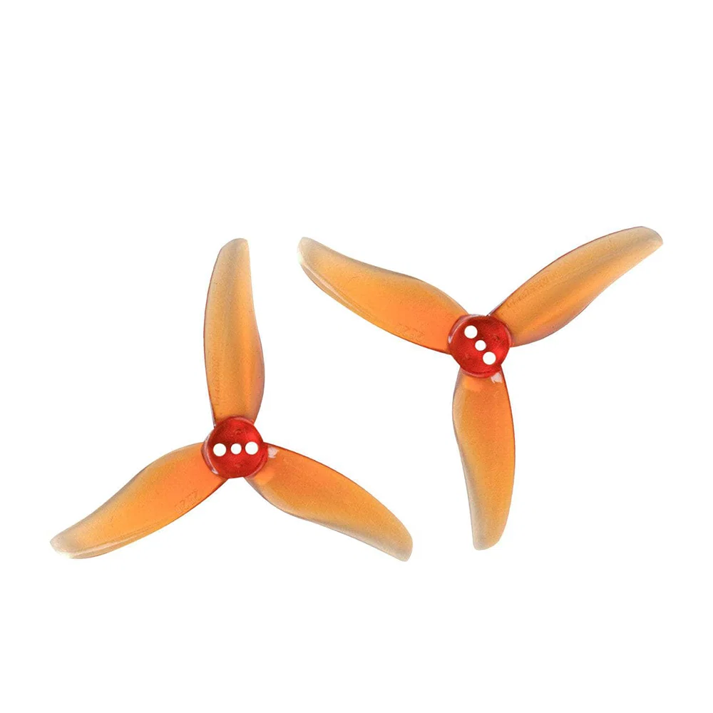 Gemfan Hurricane 2.5" 2520-3 PC Durable Tri-Blade Prop 1.5mm Shaft (4CCW+4CW) - Choose Color — Whisky
