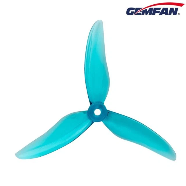 Gemfan HURRICANE DURABLE 51499 Tri-Blade Propeller (2CW 2CCW) — Clear Blue