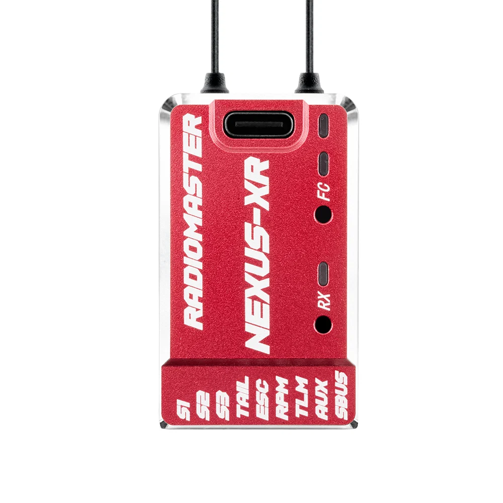 NEXUS-XR Control System Integrated 2.4GHz ExpressLRS Receiver — Red / LBT