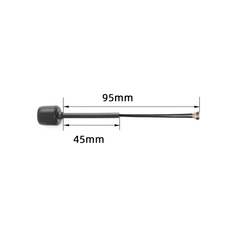 FlyFishRC Dual Band 5.8Ghz/2.4GHz U.FL Antenna For DJI O3 (Black) - Choose Length — 95mm