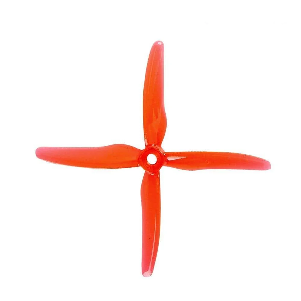 Gemfan Hurricane X 51455 Durable Quad-Blade 5" Prop 4 Pack - Choose Your Color — Clear Red