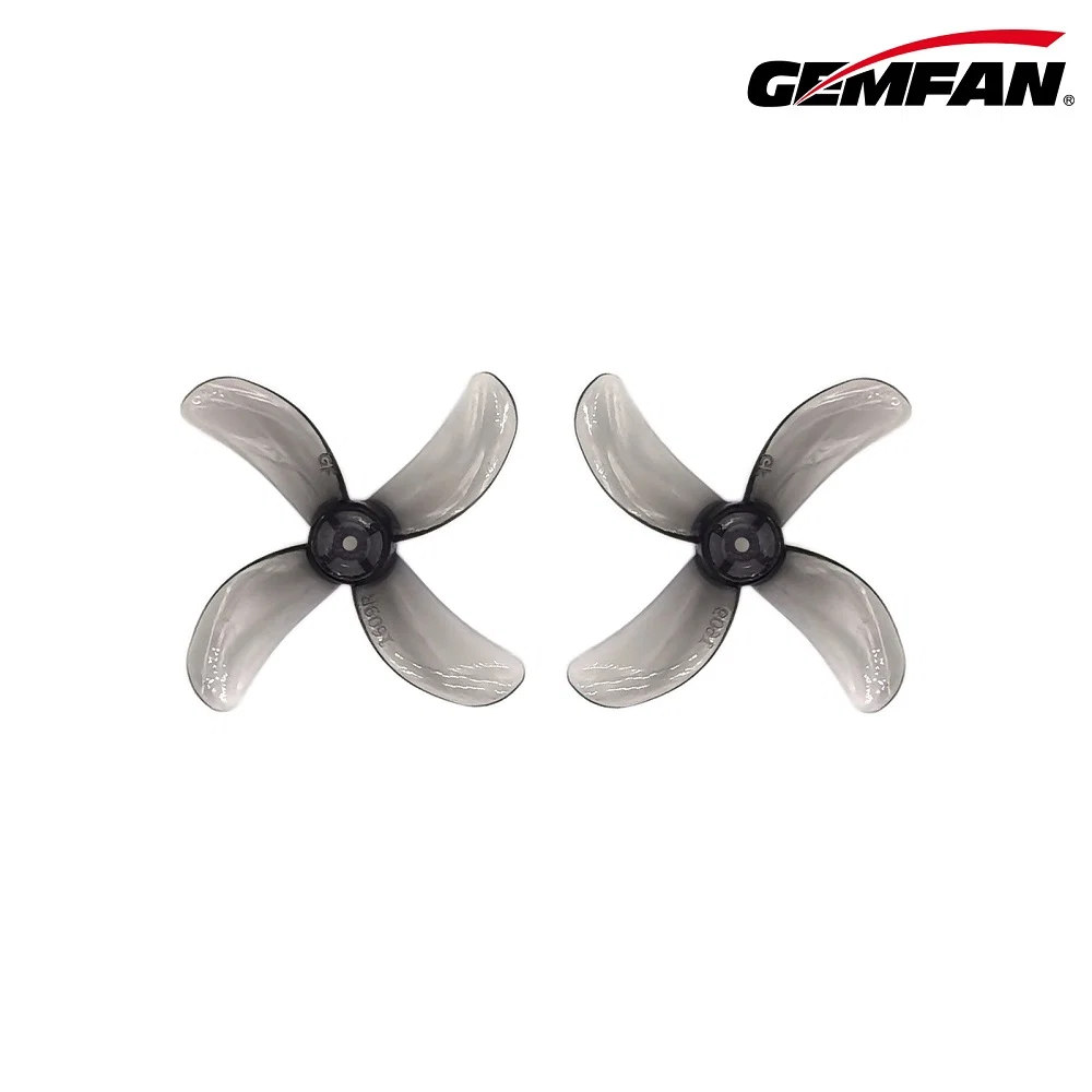 Gemfan 1609-4 40mm Quad-Blade 1.0mm Shaft Propellers - (4CW+4CCW) - Choose Color — Clear Grey